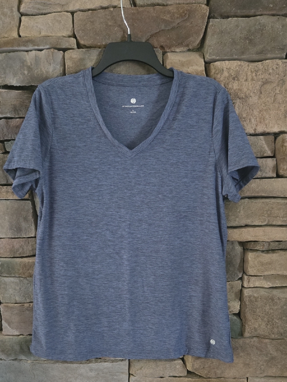 Blue V‑Neck Tee